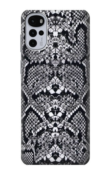 W2855 White Rattle Snake Skin Graphic Printed Hard Case and Leather Flip Case For Motorola Moto G22