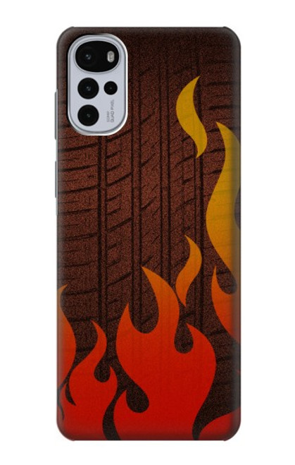 W2988 Rally Car Tire Fire Hard Case and Leather Flip Case For Motorola Moto G22