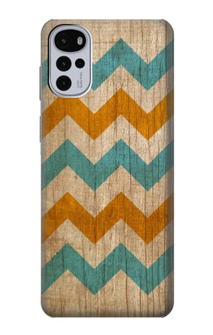 W3033 Vintage Wood Chevron Graphic Printed Hard Case and Leather Flip Case For Motorola Moto G22