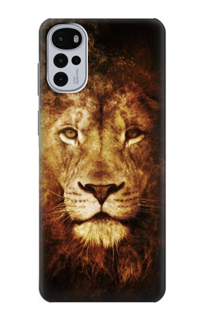 W3182 Lion Hard Case and Leather Flip Case For Motorola Moto G22