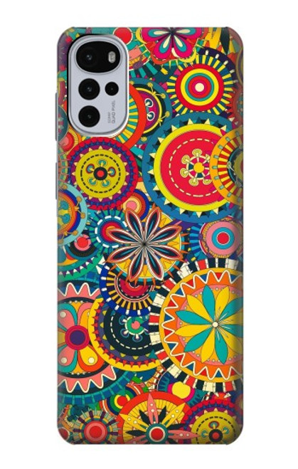 W3272 Colorful Pattern Hard Case and Leather Flip Case For Motorola Moto G22