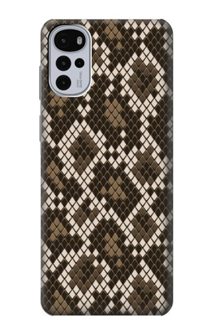 W3389 Seamless Snake Skin Pattern Graphic Hard Case and Leather Flip Case For Motorola Moto G22