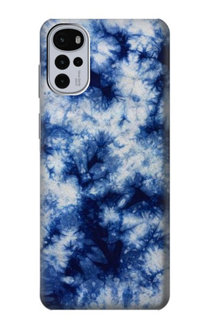 W3439 Fabric Indigo Tie Dye Hard Case and Leather Flip Case For Motorola Moto G22