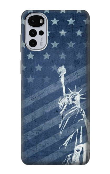 W3450 US Flag Liberty Statue Hard Case and Leather Flip Case For Motorola Moto G22