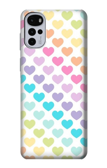 W3499 Colorful Heart Pattern Hard Case and Leather Flip Case For Motorola Moto G22