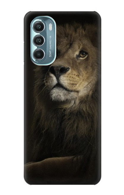 W0472 Lion Hard Case and Leather Flip Case For Motorola Moto G Stylus 5G (2022)