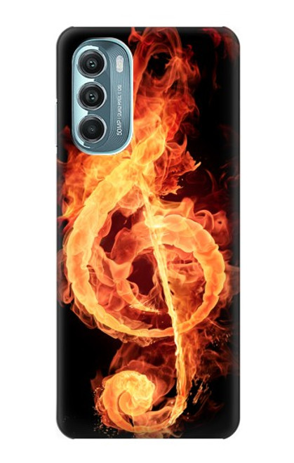 W0493 Music Note Burn Hard Case and Leather Flip Case For Motorola Moto G Stylus 5G (2022)