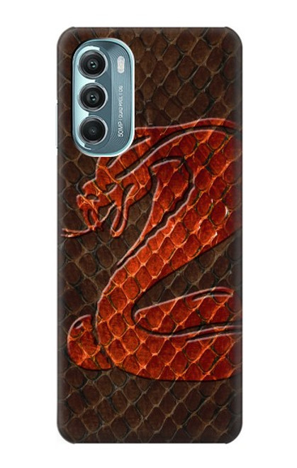 W0663 Cobra Snake Skin Hard Case and Leather Flip Case For Motorola Moto G Stylus 5G (2022)