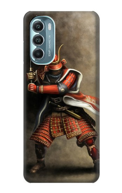 W0796 Japan Red Samurai Hard Case and Leather Flip Case For Motorola Moto G Stylus 5G (2022)