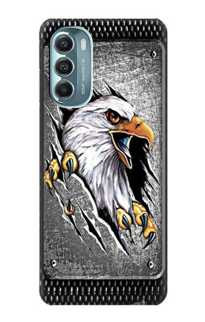 W0855 Eagle Metal Hard Case and Leather Flip Case For Motorola Moto G Stylus 5G (2022)