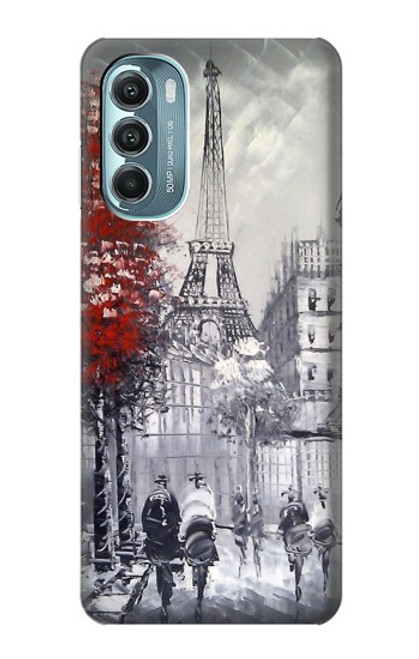 W1295 Eiffel Painting of Paris Hard Case and Leather Flip Case For Motorola Moto G Stylus 5G (2022)