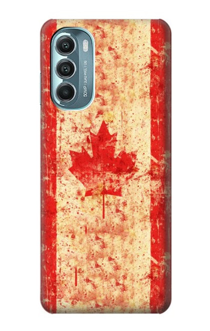 W1603 Canada Flag Old Vintage Hard Case and Leather Flip Case For Motorola Moto G Stylus 5G (2022)