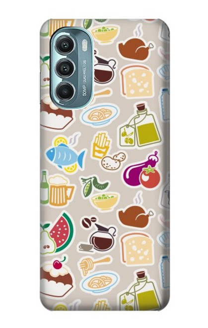 W2321 Food and Drink Seamless Hard Case and Leather Flip Case For Motorola Moto G Stylus 5G (2022)