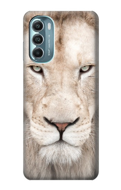 W2399 White Lion Face Hard Case and Leather Flip Case For Motorola Moto G Stylus 5G (2022)