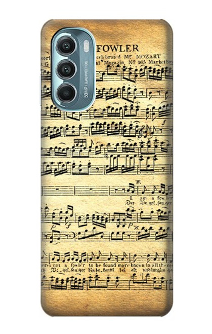 W2667 The Fowler Mozart Music Sheet Hard Case and Leather Flip Case For Motorola Moto G Stylus 5G (2022)