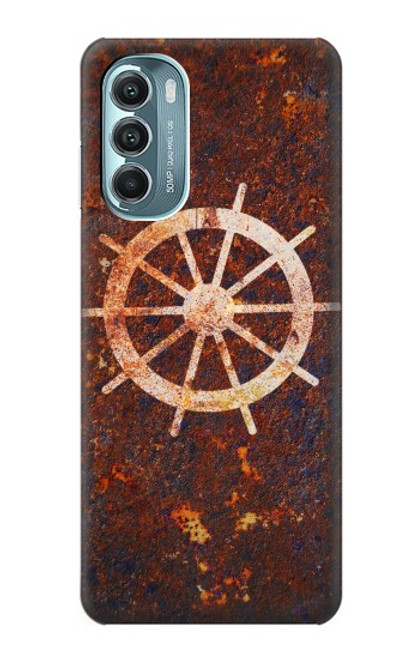 W2766 Ship Wheel Rusty Texture Hard Case and Leather Flip Case For Motorola Moto G Stylus 5G (2022)