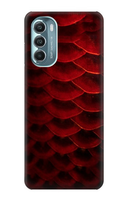 W2879 Red Arowana Fish Scale Hard Case and Leather Flip Case For Motorola Moto G Stylus 5G (2022)