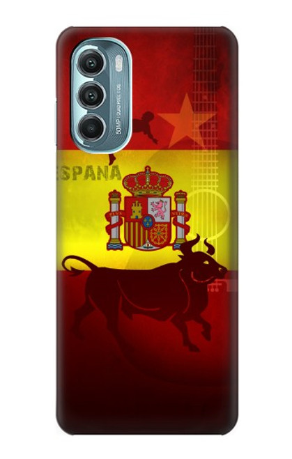 W2984 Spain Football Soccer Hard Case and Leather Flip Case For Motorola Moto G Stylus 5G (2022)