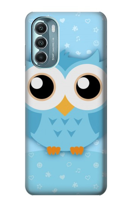 W3029 Cute Blue Owl Hard Case and Leather Flip Case For Motorola Moto G Stylus 5G (2022)