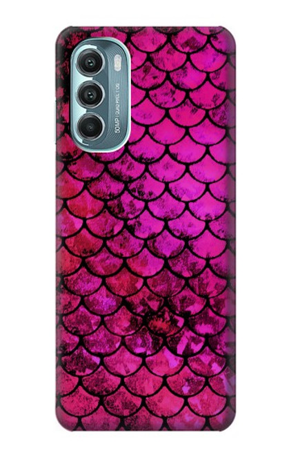 W3051 Pink Mermaid Fish Scale Hard Case and Leather Flip Case For Motorola Moto G Stylus 5G (2022)