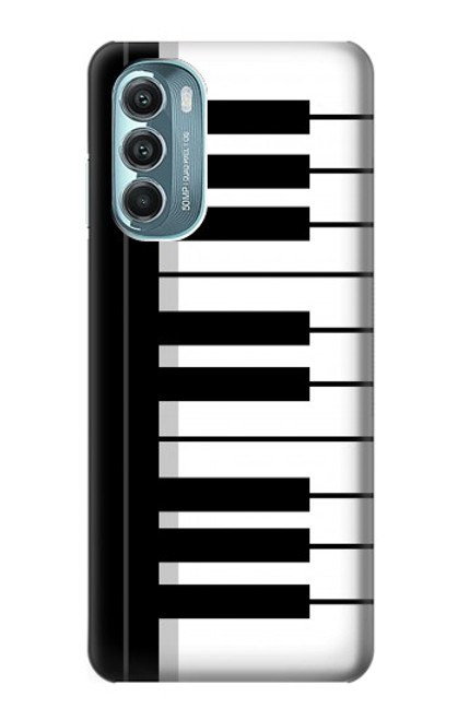 W3078 Black and White Piano Keyboard Hard Case and Leather Flip Case For Motorola Moto G Stylus 5G (2022)