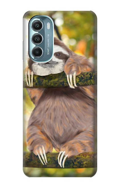 W3138 Cute Baby Sloth Paint Hard Case and Leather Flip Case For Motorola Moto G Stylus 5G (2022)