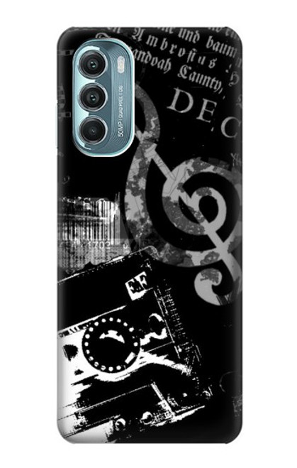 W3197 Music Cassette Note Hard Case and Leather Flip Case For Motorola Moto G Stylus 5G (2022)