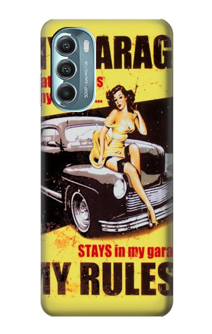 W3198 My Garage Pinup Girl Hard Case and Leather Flip Case For Motorola Moto G Stylus 5G (2022)