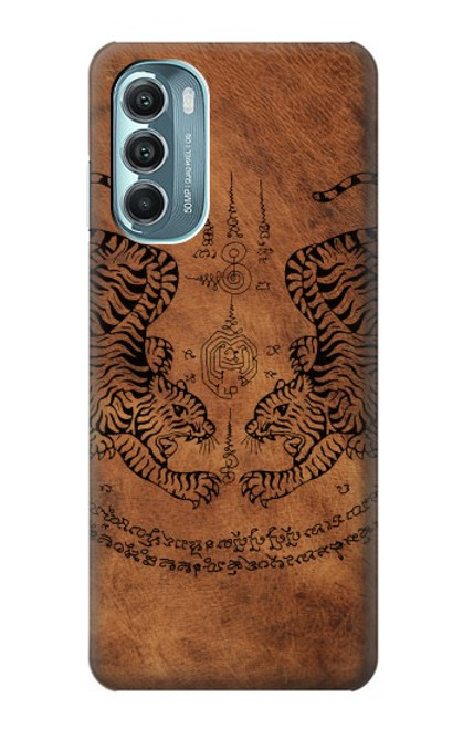 W3209 Sak Yant Twin Tiger Hard Case and Leather Flip Case For Motorola Moto G Stylus 5G (2022)