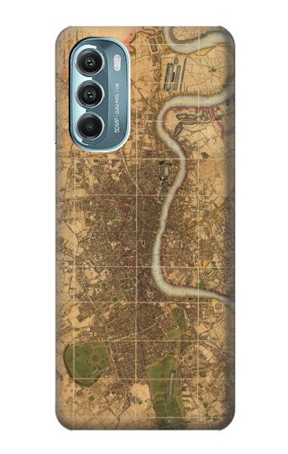 W3230 Vintage Map of London Hard Case and Leather Flip Case For Motorola Moto G Stylus 5G (2022)