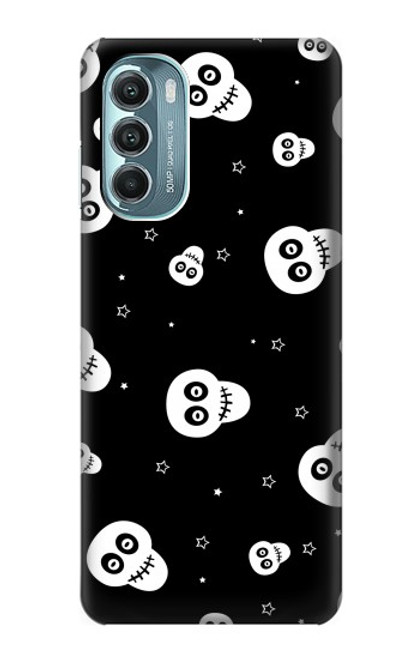 W3261 Smile Skull Halloween Pattern Hard Case and Leather Flip Case For Motorola Moto G Stylus 5G (2022)