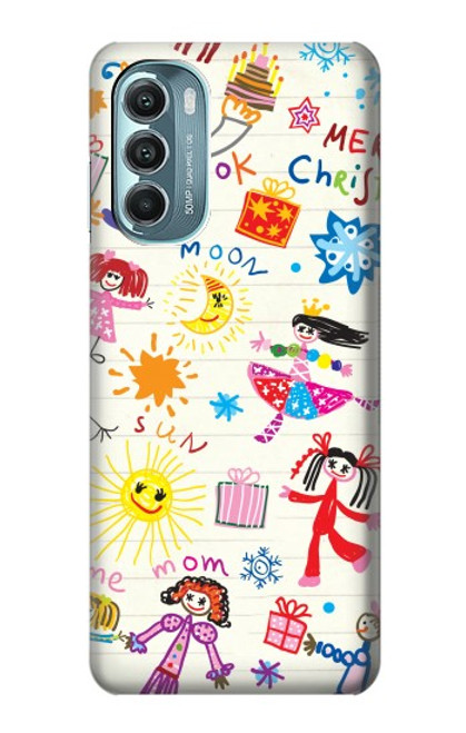 W3280 Kids Drawing Hard Case and Leather Flip Case For Motorola Moto G Stylus 5G (2022)