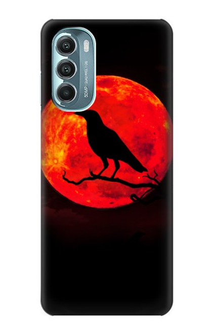 W3328 Crow Red Moon Hard Case and Leather Flip Case For Motorola Moto G Stylus 5G (2022)