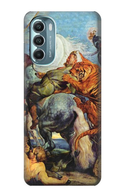 W3331 Peter Paul Rubens Tiger und Lowenjagd Hard Case and Leather Flip Case For Motorola Moto G Stylus 5G (2022)