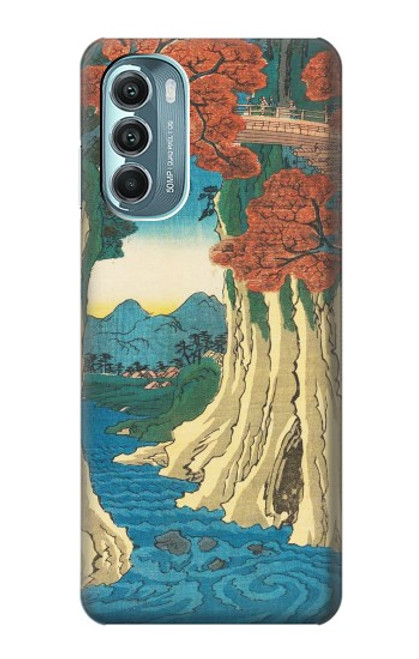 W3348 Utagawa Hiroshige The Monkey Bridge Hard Case and Leather Flip Case For Motorola Moto G Stylus 5G (2022)