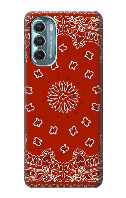 W3355 Bandana Red Pattern Hard Case and Leather Flip Case For Motorola Moto G Stylus 5G (2022)