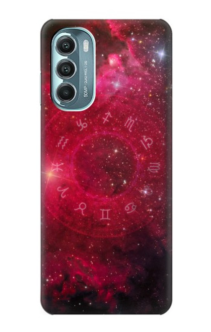 W3368 Zodiac Red Galaxy Hard Case and Leather Flip Case For Motorola Moto G Stylus 5G (2022)