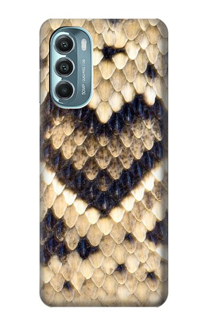 W3417 Diamond Rattle Snake Graphic Print Hard Case and Leather Flip Case For Motorola Moto G Stylus 5G (2022)