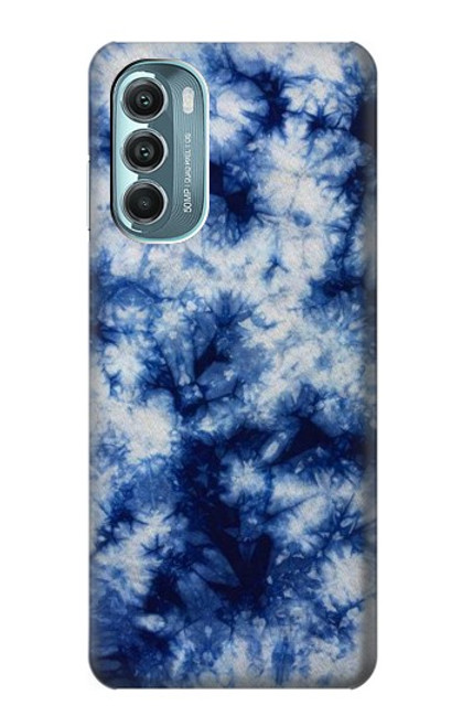 W3439 Fabric Indigo Tie Dye Hard Case and Leather Flip Case For Motorola Moto G Stylus 5G (2022)