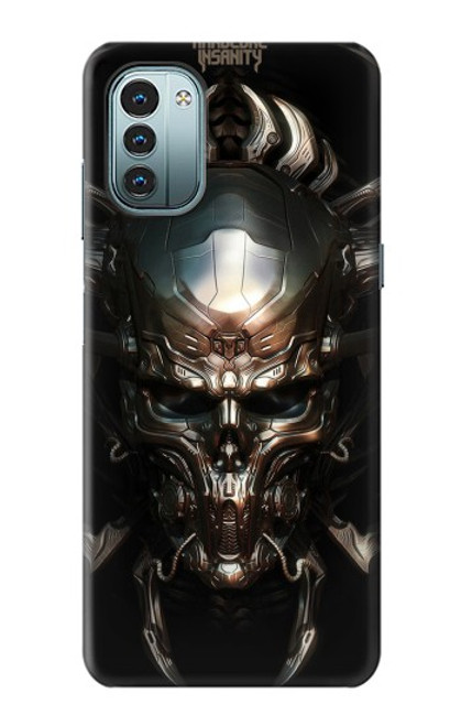 W1027 Hardcore Metal Skull Hard Case and Leather Flip Case For Nokia G11, G21