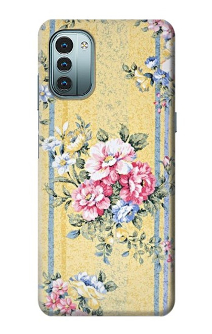 W2229 Vintage Flowers Hard Case and Leather Flip Case For Nokia G11, G21