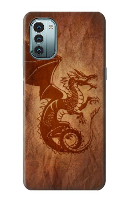 W3086 Red Dragon Tattoo Hard Case and Leather Flip Case For Nokia G11, G21