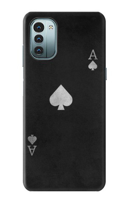 W3152 Black Ace of Spade Hard Case and Leather Flip Case For Nokia G11, G21