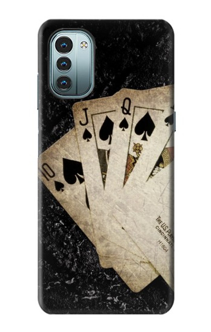 W3231 Vintage Royal Straight Flush Cards Hard Case and Leather Flip Case For Nokia G11, G21