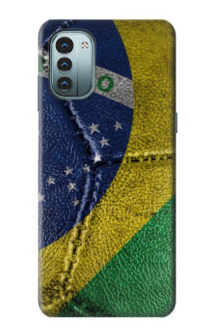 W3297 Brazil Flag Vintage Football Graphic Hard Case and Leather Flip Case For Nokia G11, G21