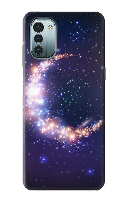 W3324 Crescent Moon Galaxy Hard Case and Leather Flip Case For Nokia G11, G21