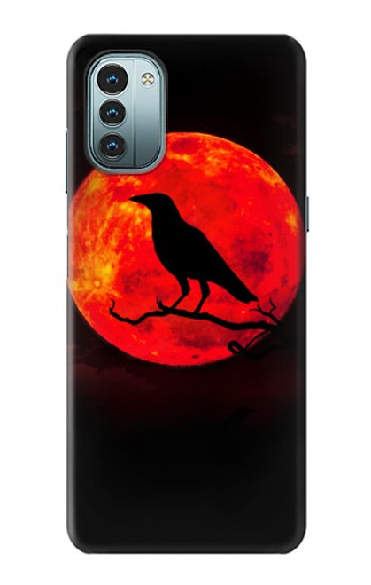 W3328 Crow Red Moon Hard Case and Leather Flip Case For Nokia G11, G21