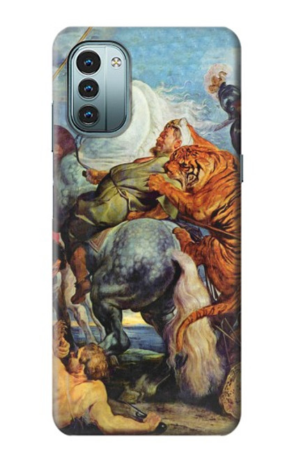 W3331 Peter Paul Rubens Tiger und Lowenjagd Hard Case and Leather Flip Case For Nokia G11, G21