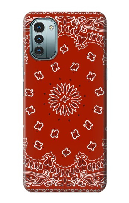 W3355 Bandana Red Pattern Hard Case and Leather Flip Case For Nokia G11, G21