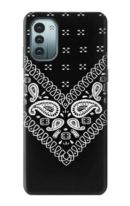 W3363 Bandana Black Pattern Hard Case and Leather Flip Case For Nokia G11, G21